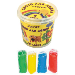 Тесто для лепки  4 цвета 240г, в ведре deVente 8042703