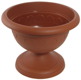 Вазон для цветов пластиковый Колывань низкий с подставкой 2л d-22см терракотовый Martika С144Т