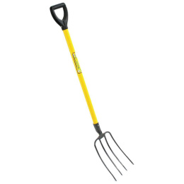 Вилы навозные 4-х рогие ковано-сварные, металлический черенок V-ручка Инструм-Агро 030214