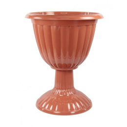 Вазон для цветов пластиковый Жасмин на высокой ножке 18л коричневый Альтернатива М1329
