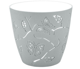 Горшок для цветов пластиковый Butterflies со вставкой 2,5л d-17,5см жемчужно-серый Lucky Friday LF101310025