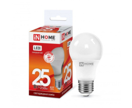 Лампа светодиодная 25Вт (эквивалент 250Вт) 230В E27 6500К холодный свет груша In Home LED-A65-VC 4103