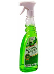 Средство для мытья стекол Король блеска 500мл яблоко, с курком Флора