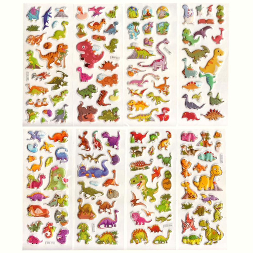 Наклейки Дино 8 видов 7х17см Р307-29 ТКН733