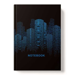 Книжка записная А5 128 листов Ночной город, книжный переплет 13420
