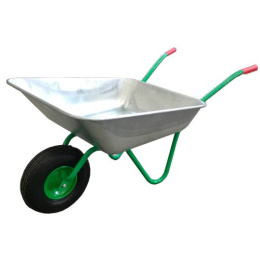 Тачка садовая 60л, 1-колесная с оцинкованным корытом и пневмоколесом d-320мм 13" (3,50х6)/ 16мм Mawipro ТС-5206