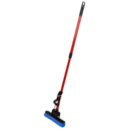 Швабра для пола с отжимом 1 ролик 27см, с телескопической металлической ручкой, металлическим креплением Рыжий кот MopP-06/310359