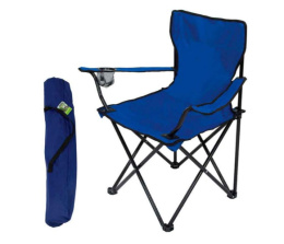 Кресло складное походное с подлокотниками и подстаканником h-80см, нагрузка до 120кг, цвета в ассортименте Ecos DW-2009H