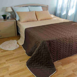 Покрывало стеганое двустороннее 210х240см (поплин) Мокко ДомВелл 