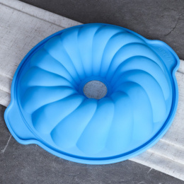 Форма для выпечки силиконовая круглая d-24см h-5см Кекс HL-034, цвет в ассортименте 718973