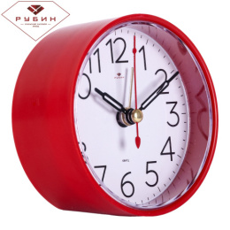 Будильник механический кварцевый d- 8см Классика, красный Рубин В7-010R
