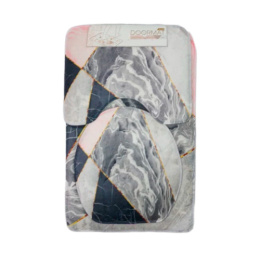 Комплект ковриков напольных для ванной и туалета 3пр. 50х 80см/40х50см/45х40см Абстракция, велюр, кант Радужный Дом РД68205