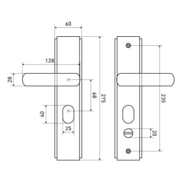 Ручки для китайских металлических дверей Стандарт РН-СТ261 Y SN, двусторонние универсальные (комплект) Стандарт 42166