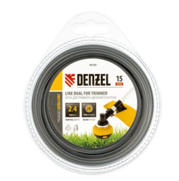 Леска для триммера двухкомпонентная круглая 2,4мм, 15м Extra cord Denzel 96180