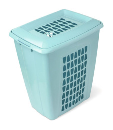 Корзина для белья пластиковая прямоугольная 45л 43х33x49см Молетта, бирюзовый Martika С701БИР