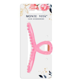 Краб для волос Monte Vita глянцевый розовый, 11см 457007