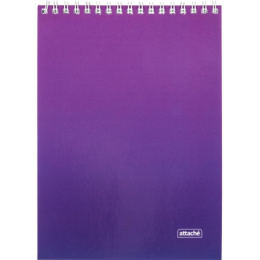 Блокнот А5  80 листов Градиент, фиолетовый, гребень 1919317