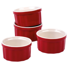 Рамекины керамические жаропрочные набор 4шт. 9х4,5см Flamenco, красный Appetite CR-FS492-FL