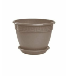 Горшок для цветов пластиковый Антик с поддоном 16,6л d-36см h-28см фраппе 5plast 5PL0713