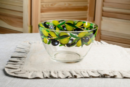 Салатник стеклянный большой 190мм/1,5л Оливки Декостек 326/1-Д