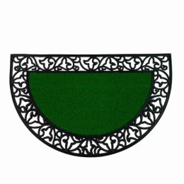 Коврик придверный резиновый полукруглый 45х 75см, вставка травка Радужный Дом РД67048