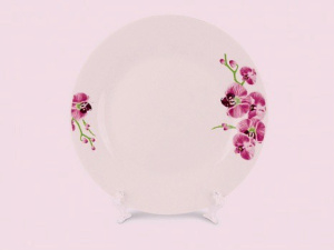Тарелка фарфоровая мелкая 175мм Орхидея Фокус т7-88837