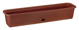 Ящик для цветов балконный пластиковый  80х18,5х15см с поддоном, терракотовый Idea М3222