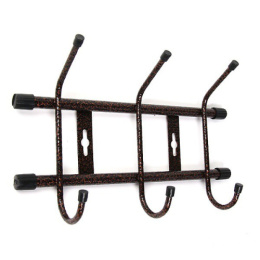 Вешалка настенная металлическая 3 крючка 28,5х18см, медный антик Nika ВН3/А