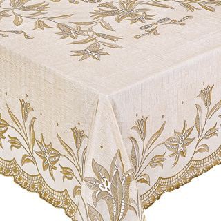 Скатерть виниловая прямоугольная 150х230см, бежевый Embossed С629