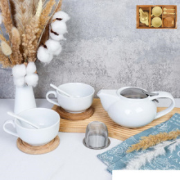 Набор чайный фарфоровый  7 предметов 250мл на 2 персоны, чайник 0,55л, в инд/у EDC-691/751703