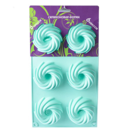 Форма для выпечки силиконовая  6 ячеек прямоугольная 29х17см YH084 №26 525436