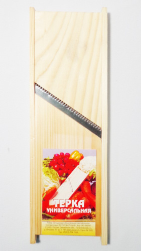 Терка универсальная деревянная, нержавеющее лезвие, широкая, 24,7х8х1,5см 1019