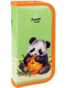 Пенал однокамерный Панда с апельсином, средний ПН-1717