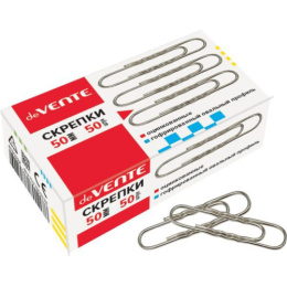 Скрепки 50мм 50шт. Devente, оцинкованные, гофрированные, в к/к 4135312