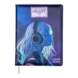 Дневник универсальный твердая обложка Devente Listen to your heart, искусственная кожа 2022422