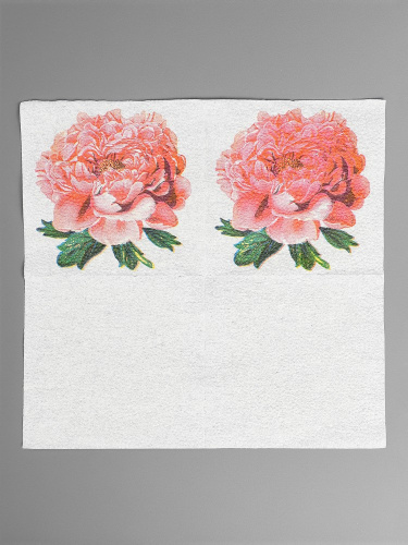 Салфетки бумажные  50шт. 24х24см однослойные Пион розовый Garmonia 10894278