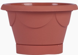 Кашпо пластиковое Верона с поддоном  1,0л d-16см h-10см терракотовый Ар-Пласт 07010