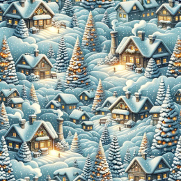 Клеенка столовая на тканевой основе с ПВХ покрытием 1,4х20м Новогодняя Grace STS1082