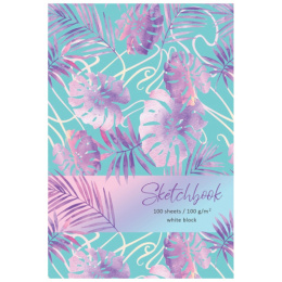 Тетрадь 100 листов скетчбук BG Monstera Laeves, твердый переплет С5т100_лм 9054