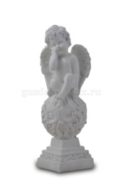 Фигурка садовая гипсовая Ангел на шаре малый h-36см ГусьДекорЛюкс 15С04