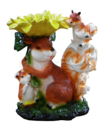 Фигурка садовая гипсовая Белка с подсолнухом 22х25см ГусьДекорЛюкс 4С07