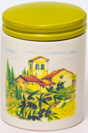 Банка для сыпучих керамическая (доломит) 730мл Итальянский дворик, в п/у Elrington 110-07129