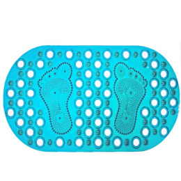 Коврик противоскользящий для ванной ПВХ на присосках 66х33см Массажный, бирюзовый Aqua-Prime 55102-TQ