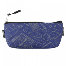 Пенал Devente треугольный School, темно-синий, на молнии 7026065