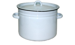 Кастрюля эмалированная 11,5л цилиндрическая с металл. крышкой без декора Магн Эмаль Магнитогорск 1623