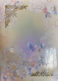 Папка адресная с тиснеными уголками Розы акварель, ламинированная (пухлая) ПЛ4001-5199