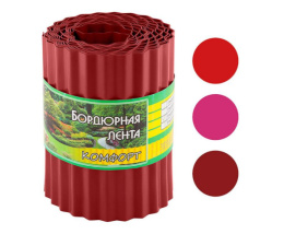 Лента бордюрная для газонов, грядок 9м h-20см Комфорт (эконом) красный 256032