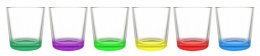 Набор стаканов стеклянных 6шт. 250мл низкие цветное дно микс, в п/у Декостек 144-Н9