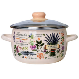 Кастрюля эмалированная Эдем 5,5л сферическая со стеклян. крышкой Appetite 1RC221S