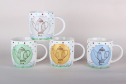 Кружка фарфоровая 330мл, 4 дизайна в ассортименте Коралл KT030